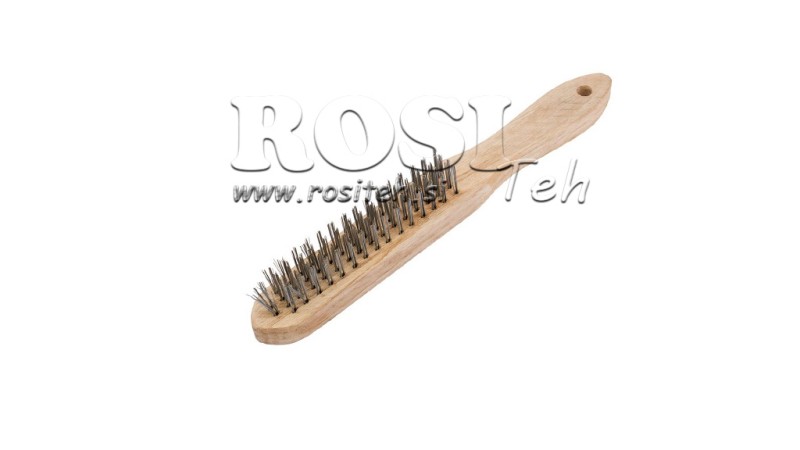 HAND WIRE BRUSH WITH WOODEN HANDLE