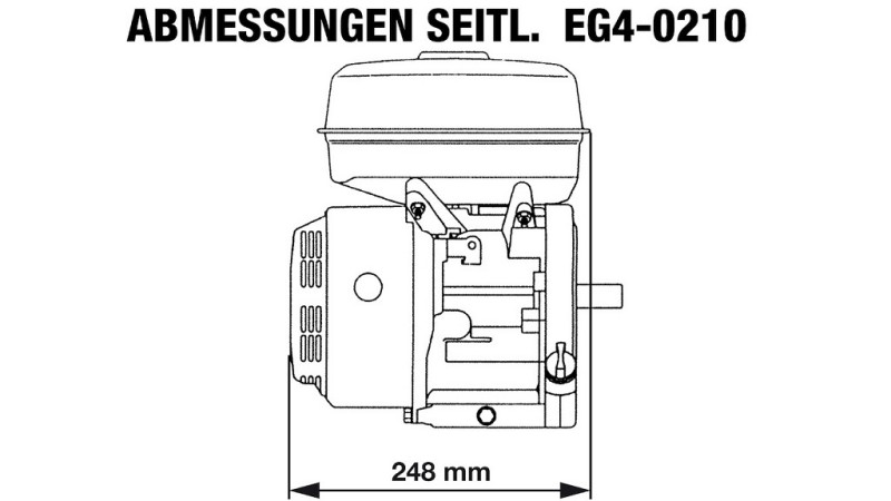 BENZINSKI MOTOR EG4-200cc-5,10kW-3.600 U/min-H-KW20x53-RUČNI POGON