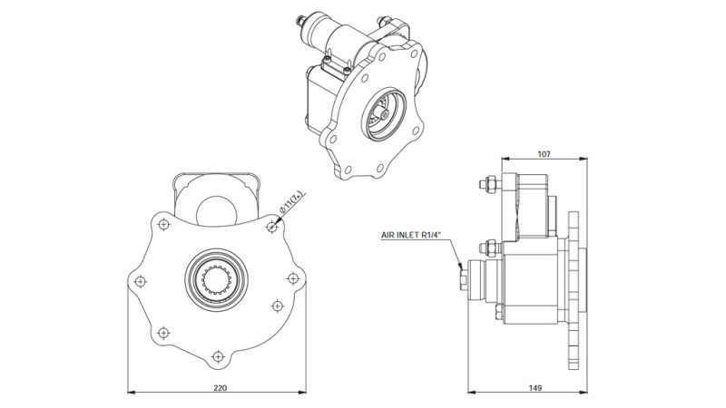 NEBENANTRIEB FÜR HYDRAULIKPUMPE - MERCEDES ATEGO-2  - 7 HOLES