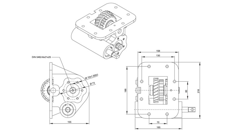 NEBENANTRIEB FÜR HYDRAULIKPUMPE - ISUZU MOZ 06 MECHANIC