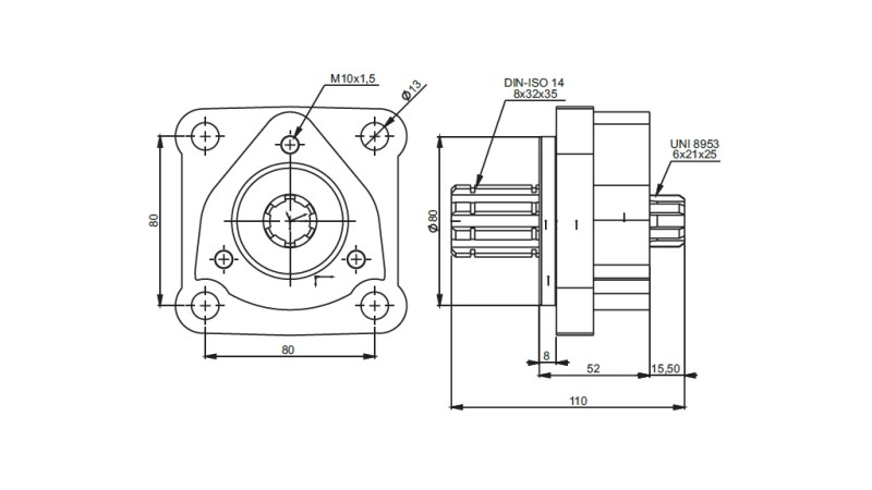 4X3 ADAPTER FÜR GUSSEISENPUMPE