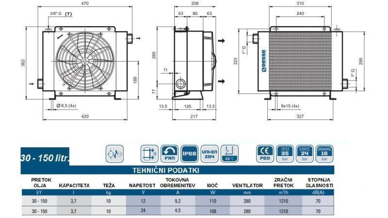 HIDRAULIKUS OLAJHŰTŐ DC 24V HY02404 30-150 LIT