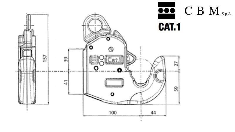 LOWER HITCH POINT - BOTTOM AUTOMATIC HOOK CAT.1  CBM