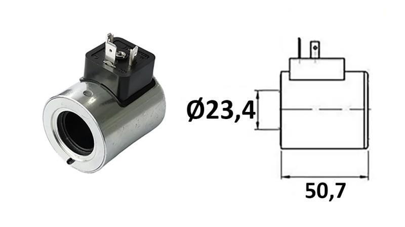 ELEKTROMAGNETISCHE SPULE 24VDC FÜR VENTIL CETOP 3 - fi 23,4mm-50,7mm 30W IP65