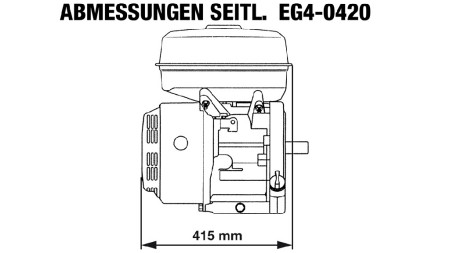 MOTORE BENZINA EG4-420cc-9,6kW-13,1HP-3.600 U/min-H-KW25x88.5-avvio manuale