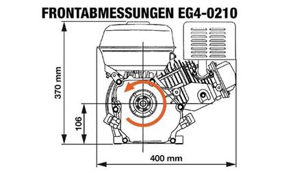 MOTORE BENZINA EG4-200cc-5,10 kW-3.600 U/min-H-KW19.05(3/4")x61,7(Q1)-avvio manuale