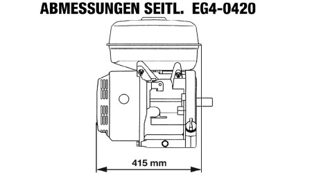 BENZINMOTOR EG4-420cc-9,6kW-13,1HP-3.600 U/min-E-TP26x77.5-elektro start