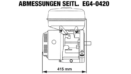 BENZINMOTOR EG4-420cc-9,6kW-13,1HP-3.600 U/min-E-TP26x47-elektro start