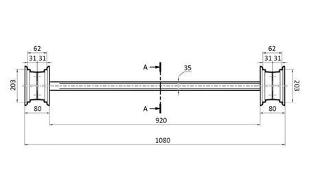 ACHSE 900 kg OHNE BREMSEN MIT FELGEN 8"