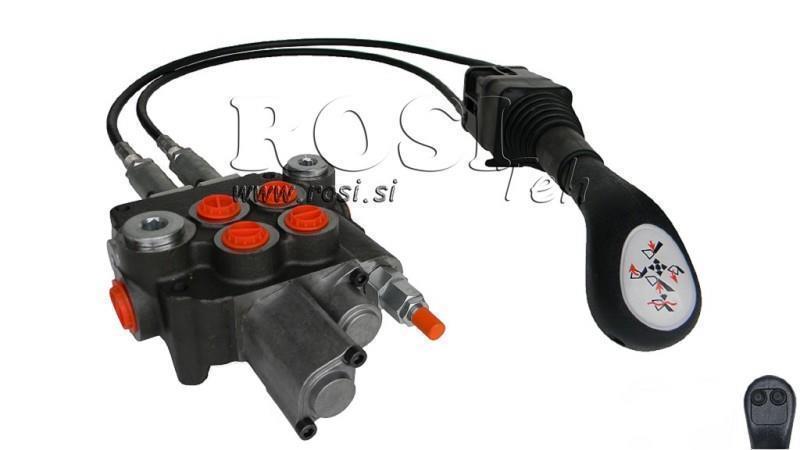 JOYSTICK  2x BUTTON WITH BRAIDED CABLE 2 met. AND HYDRAULIC VALVE 2xP80 lit.+ FLOATING