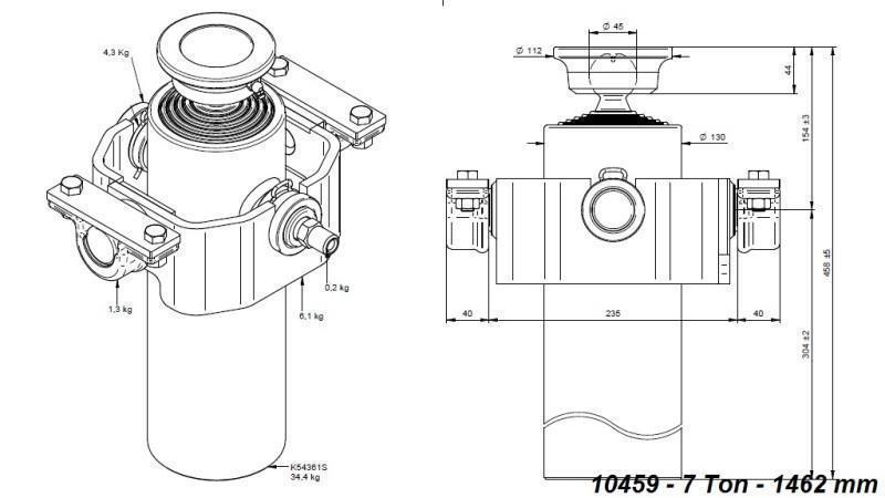 TELESZKÓPUS HENGER  COMPACT 5 LÉPCSŐ 1462mm x125 -GÖMB