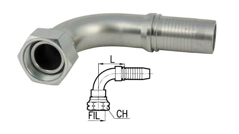 HYDRAULISK FORBINDELSE BSP HUN ELBOW 90° DN8-1/4