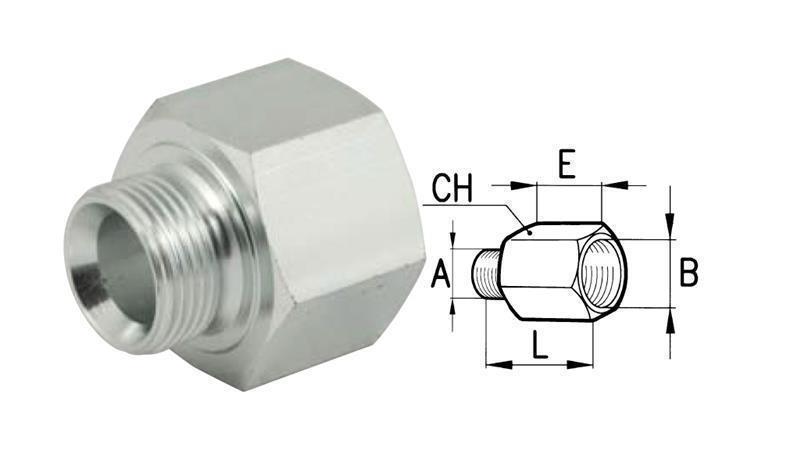 HYDRAULIC ADAPTER MALE-MALE 1/2