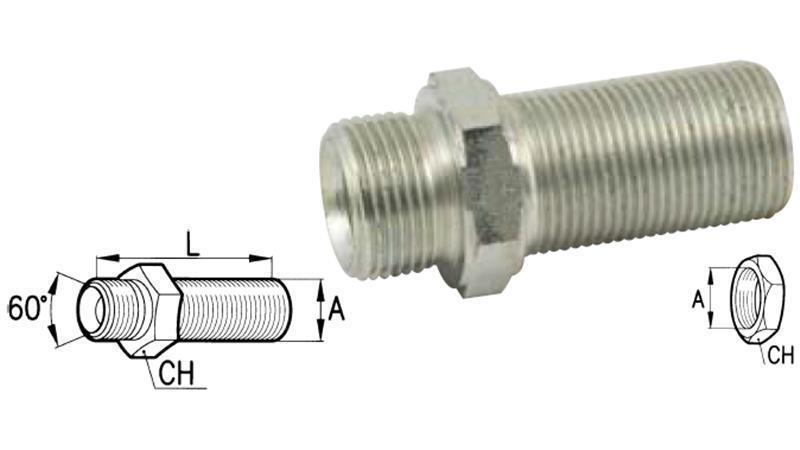 CODO HIDRÁULICO DOBLE BSP EXTENDIDO 1/2