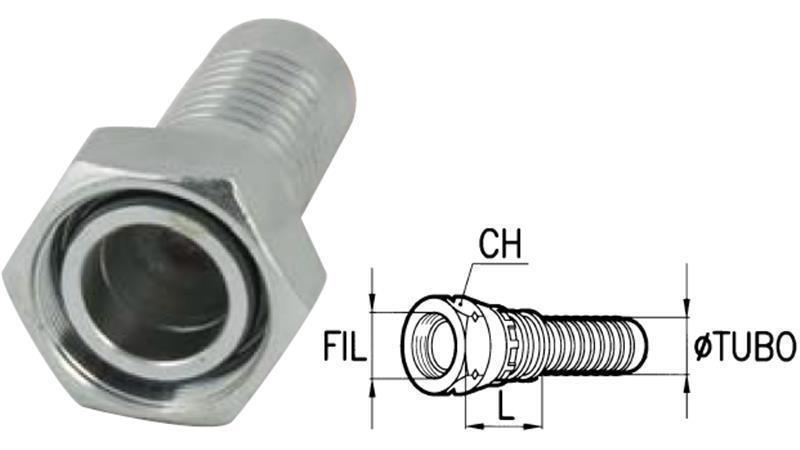 HYDRAULIC FITTING DKOS 12 S FEMALE DN6-M20x1,5