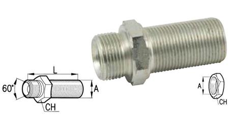 CODO HIDRÁULICO DOBLE BSP EXTENDIDO 1/2