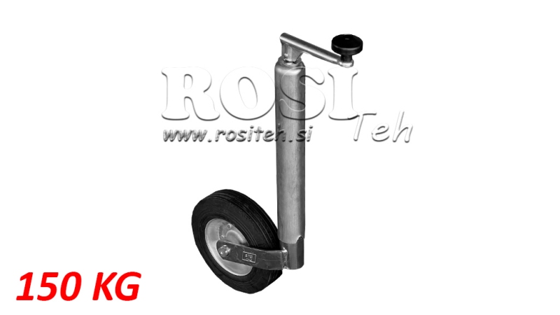 THREADED SUPPORT LEG WITH WHEEL FOR TRAILERS 220MM - 150KG