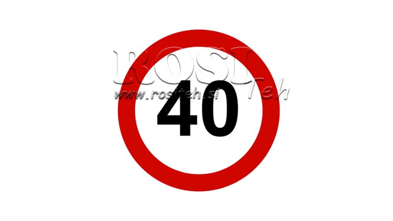 ETIQUETA DE LÍMITE DE VELOCIDAD 40KM/H