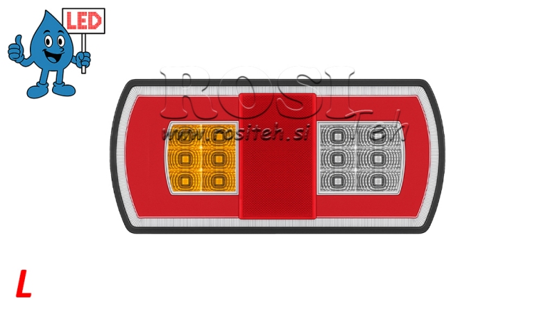 LED BAKLYS KOMBINERT 12/24V VENSTRE