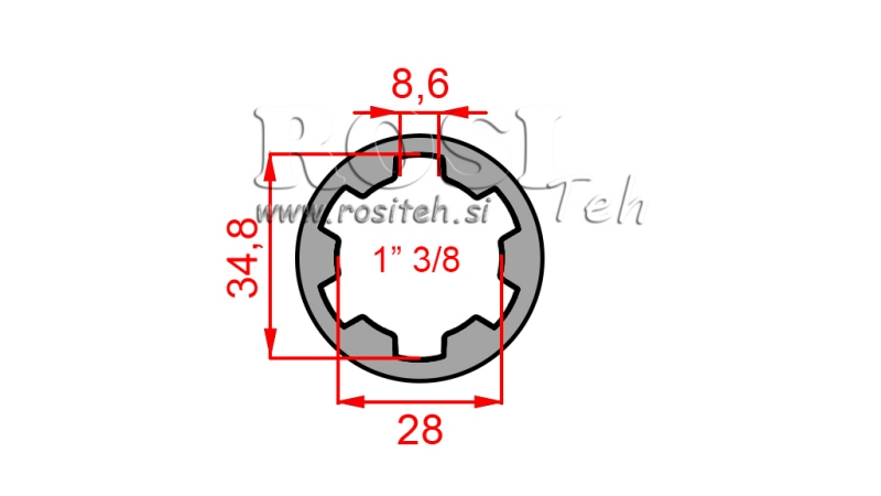 KARDANSKI ADAPTER S KLINOM 1-3/8 (130 mm)