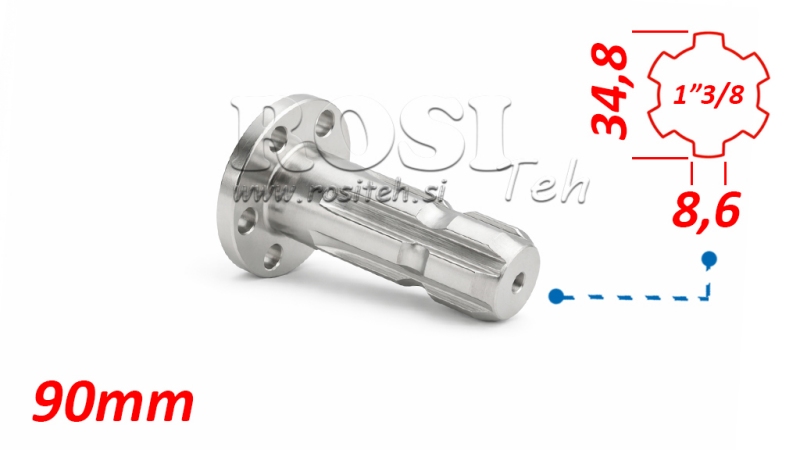 ADAPTADOR P.T.O. COM FLANGE 6 FUROS 1 3/8