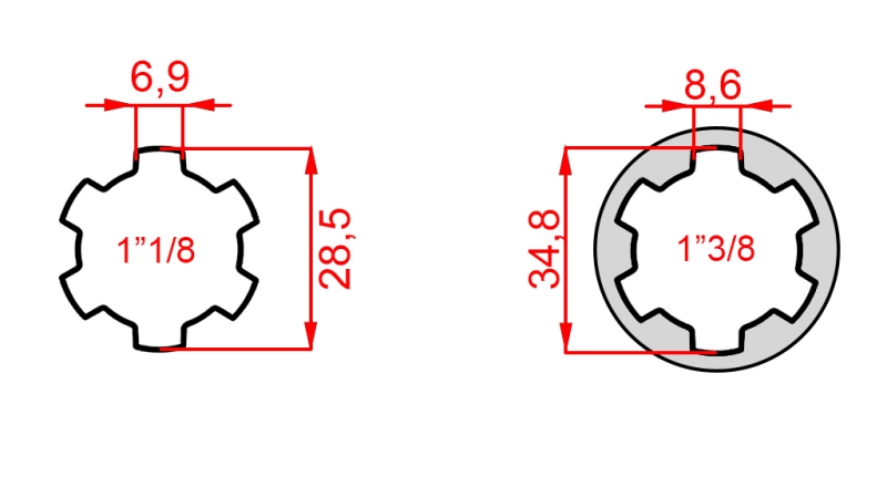 ΑΝΤΑΠΤΟΡΑΣ ΚΑΡΝΤΑΝ ΜΕ ΠΕΙΡΟ ΑΠΟ 1-3/8 ΣΕ 1-1/8 (150 mm)