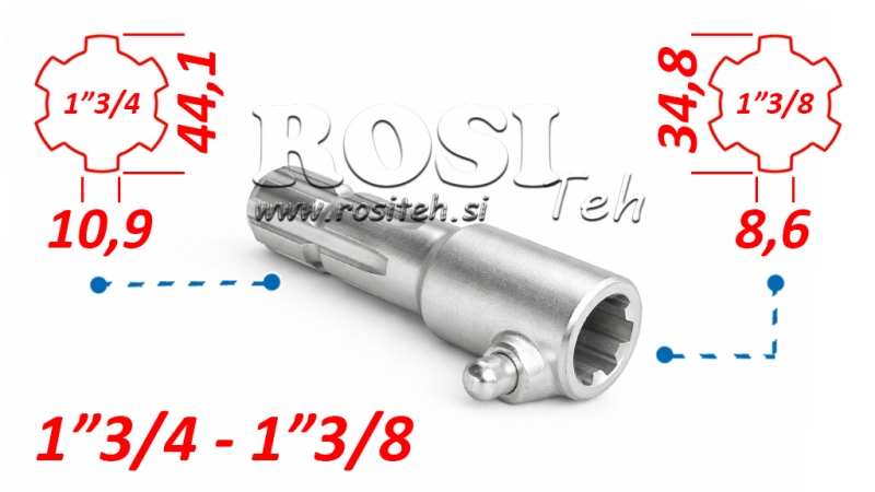 ΠΡΟΣΑΡΜΟΓΕΑΣ P.T.O. ΜΕ ΠΙΝΑΚΑ από 1”3/4 σε 1”3/8