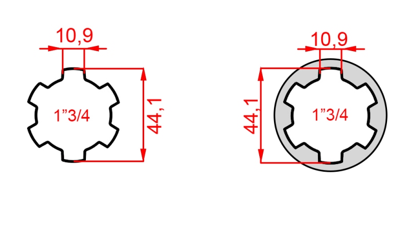 KARDÁN (TLT) ADAPTER BISZTOSITÓVAL  1”3/4   1”3/4