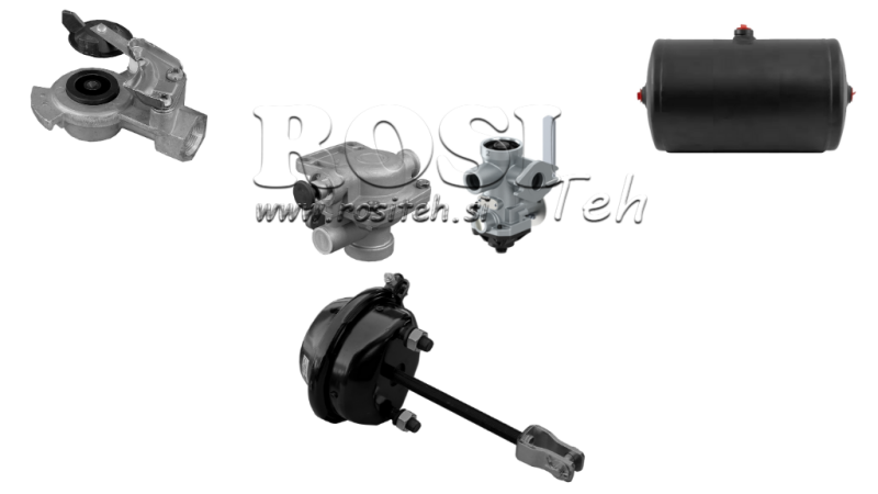 DRUCKLUFT BREMSEN SATZ FÜR ANHÄNGER KOMPLET EINLEITER SYSTEM 1 ZYLINDER