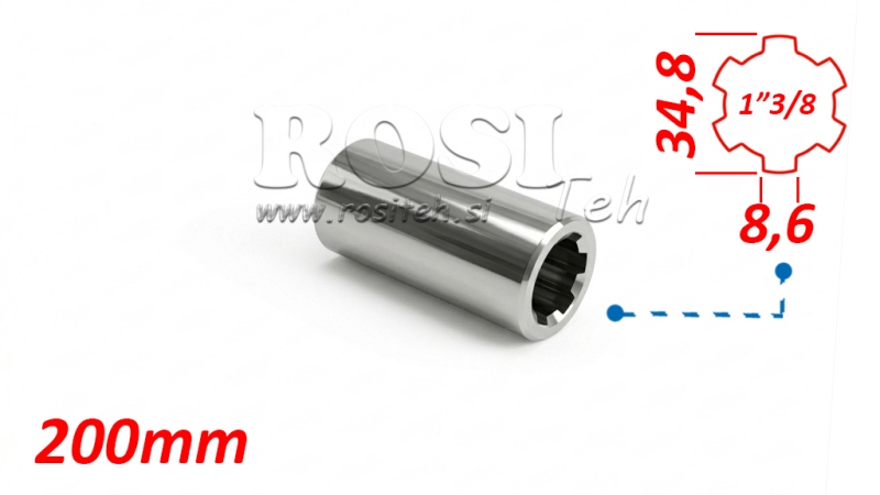 KARDÁN (TLT) ADAPTER PERSELY 1”3/8 L=200