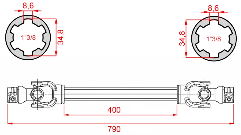 ΑΞΟΝΑΣ ΚΑΡΝΤΑΝ ECO 790mm 35-60HP STANDARD