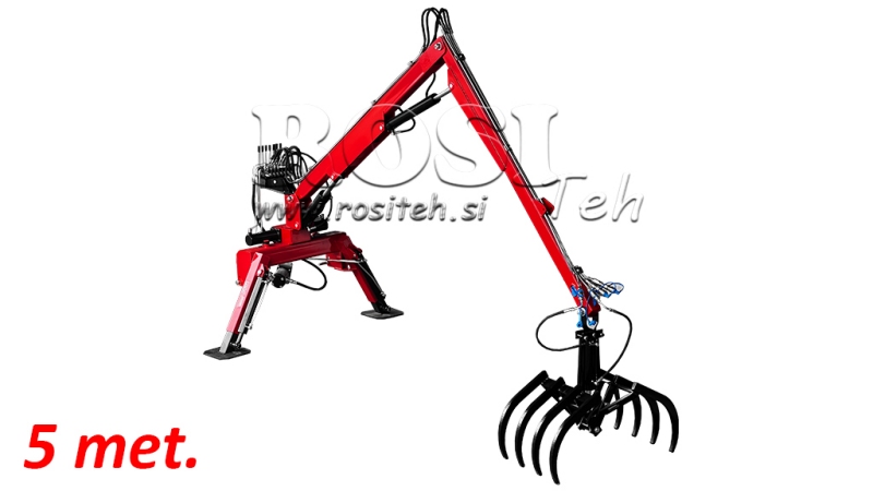 TRAKTOR HYDRAULISK LASTER MED FORK HUT 5M (+7SEKSJON)