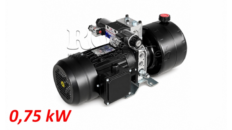 MINI CENTRALE HYDRAULIQUE 380V AC (0.75 kW) - 3.7 cc - 5.2 lit/min - réservoir 4 lit