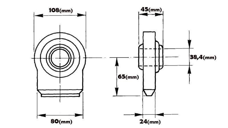 RÓTULA PARA SOLDAR CON BASE PLANA CAT.3 FI38.4/80
