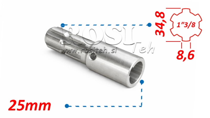 P.T.O. ADAPTER 1”3/8 - HOLE dia 25mm