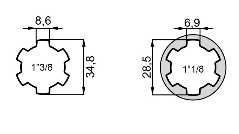ΑΝΤΑΠΤΟΡΑΣ ΚΑΡΝΤΑΝ ADAPTER ΑΠΟ 1-1/8 ΣΕ 1-3/8 (47,5 mm)