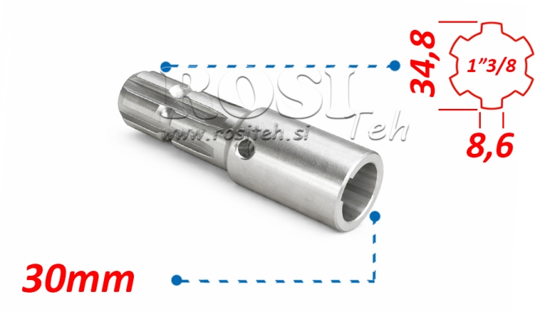 KARDÁN ADAPTER 1-3/8 - FURAT fi 30 mm (145 mm)