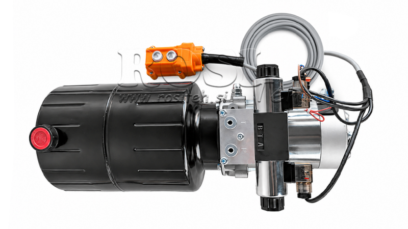 MINI HYDRAULIKAGGREGAT 24V DC - 2,2kW = 2,1cc - 8 lit - Doppelwirkende Funktion (Metallgehäuse)