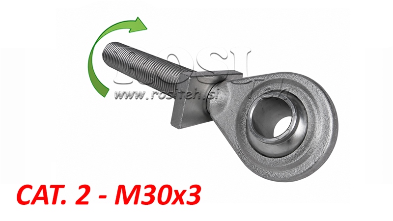 NAVOJNA KUKA KAT.2 ZA POTEZNICU M30X3 DESNI NAVOJ