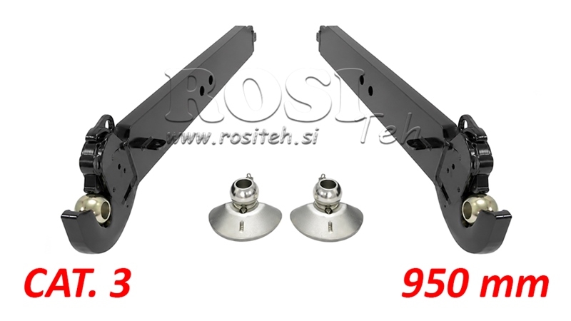 TRACTOR THREE-POINT HITCH LOWER LIFT ARMS CAT.3 - 120x35 mm - 950 mm (140 HP)