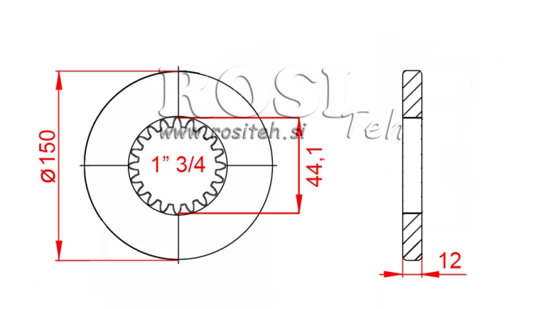 KARDANOVÝ ADAPTÉR S PŘÍRUBOU A ČEPEM 1-3/4 (80 mm) (20 DRÁŽEK)