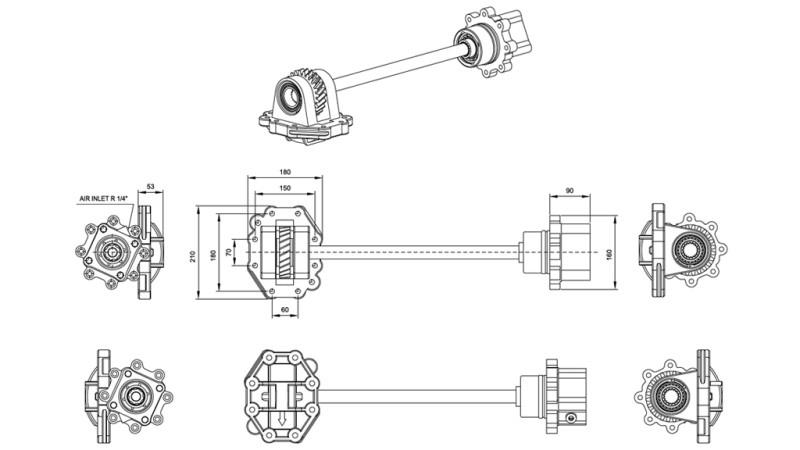 Abmessungen AUSGANG FÜR HYDRAULIKPUMPE - SCANIA GRS 905