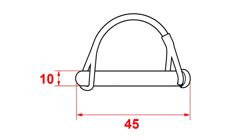 SAFETY CLIP SET SEMI-CIRCULAR Φ 10/45 MM (5PCS)