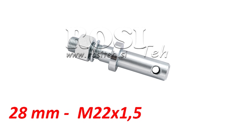 MOUNTING PIN Φ28MM WITH THREAD M22X1.5