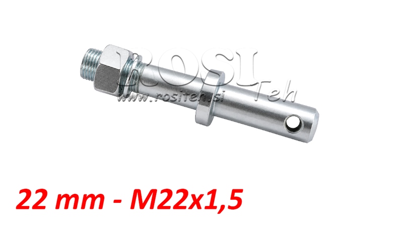 MOUNTING PIN Φ22MM EXTENDED WITH THREAD M22X1.5