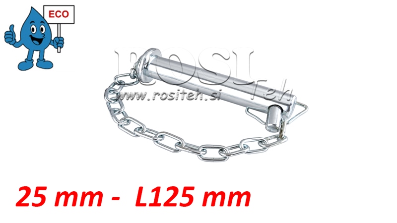 SAFETY PIN 25MM - L125MM WITH CHAIN - ECO