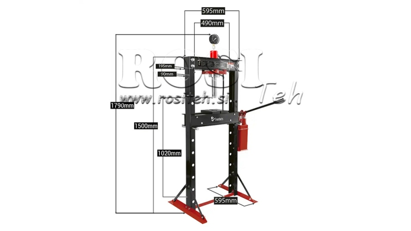 WORKSHOP HYDRAULIC PRESS FOR BEARINGS 20T - TWO-SPEED