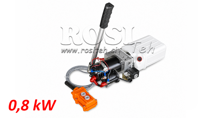 MINI HYDRAULIKAGGREGAT 12V DC - 0,8kW = 0,5cc - 1,5 lit - Einfachwirkende Funktion (PVCgehäuse)