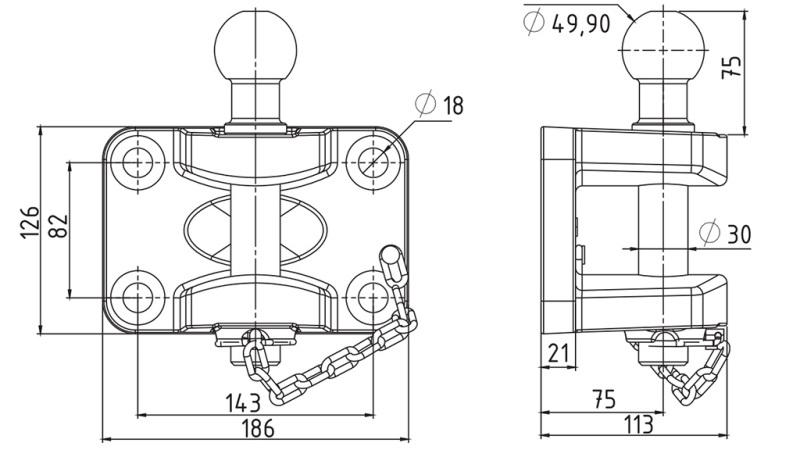 NÁVLEKOVÝ ZÁVES S GUĽOU PRE AUTO PRÍVES
