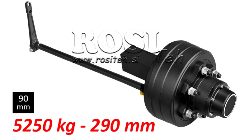 POLOOS S BRZDAMI - 5250 kg (6 SKRUTIEK) - 290 mm